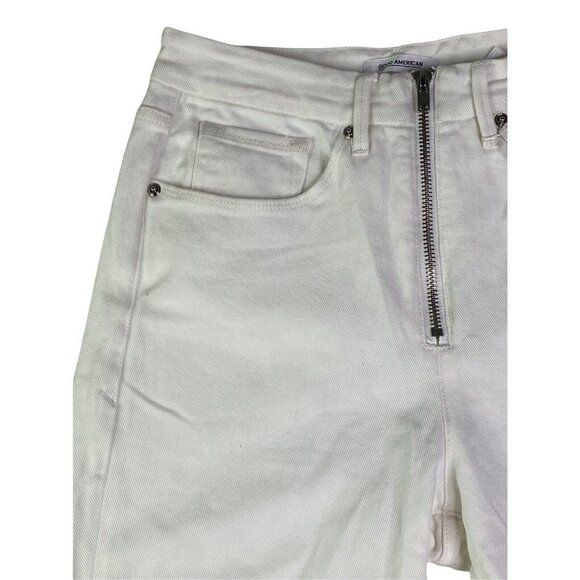 Good American Womens White Good Vintage High Waist Exposed Zip Jeans SZ‎ 6/28 - Picture 4 of 10